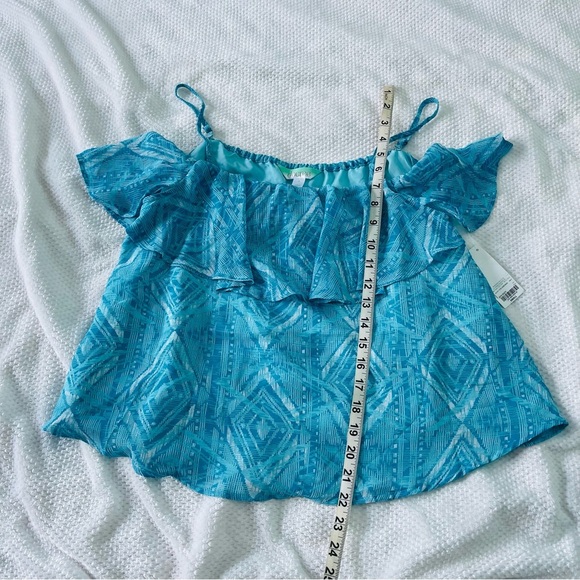NWT Decree • Baby Blue Off the Shoulder Blouse - Picture 4 of 4